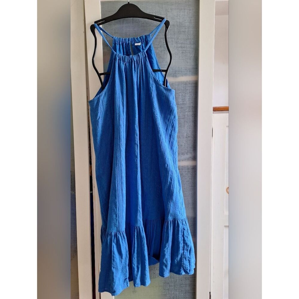 Old Navy Large Soft Royal Blue Seedless Tiered Ruffle Sun Dress